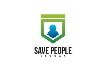 Obraz premium people security logo template element