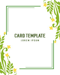 Vector illustration ornate of green leafy flower frame with shape of card template