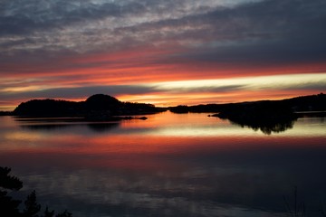 Obraz na płótnie Canvas Sunset Fjord Norway