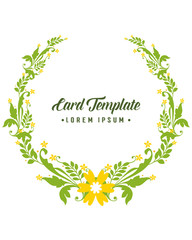 Vector illustration invitation card template with various shape yellow flower frame