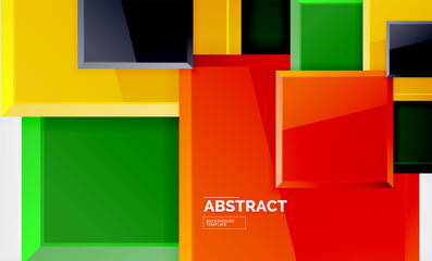 Fototapeta premium Square abstract background, glossy geometric design