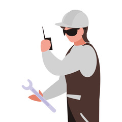 industrial worker with tools avatar character