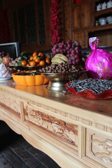 Food and Snacks to celebrate Losar Tibetan New Year in Amdo Tibet Qinghai China