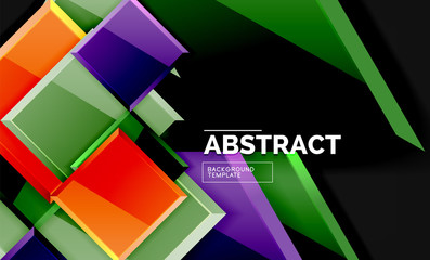 Glossy squares and triangles geometric backgrounds