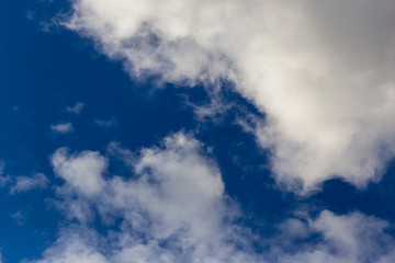 Clouds against the blue sky as a background