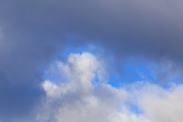 Clouds against the blue sky as a background