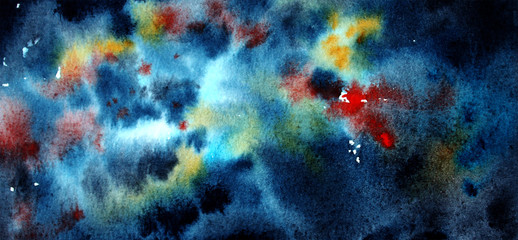 watercolor space colorful background