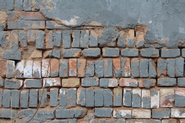 Old Gray Brick Wall in Western China 