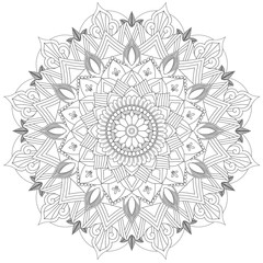 Mandala Intricate Patterns Black and White Good Mood. Flower Vintage decorative elements Oriental. Round ornament, mandala, ethnic decorative element, boho style, zentangle.