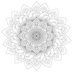 Mandala Intricate Patterns Black and White Good Mood. Flower Vintage decorative elements Oriental. Round ornament, mandala, ethnic decorative element, boho style, zentangle.