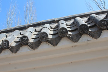 Traditional Chinese Architecture Roof Tiles and Tile Windows