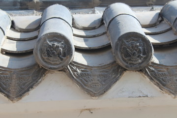 Traditional Chinese Architecture Roof Tiles and Tile Windows