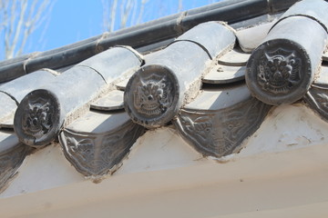 Traditional Chinese Architecture Roof Tiles and Tile Windows