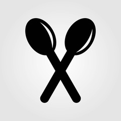 Cross spoons icon isolated on white background. Vector illustration