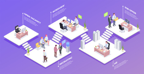 Recruitment Isometric Background Composition