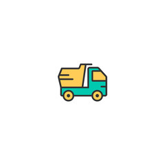 Dump truck icon design. Transportation icon vector design