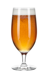 Glass of beer isolated on a white background