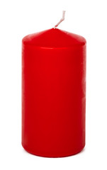 Obraz premium A selection of red candles on a white background