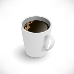 black coffee cup isometric view