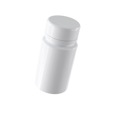 3d white plustic bottle mockup rendering isolated