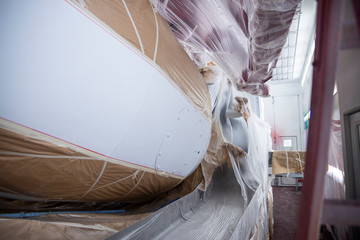 Paint shop and lighting in the large trucks and passenger cars are painted and also repaired