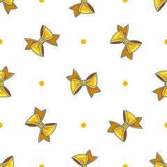 Seamless pattern with bows. Cartoon style vector - 258261979