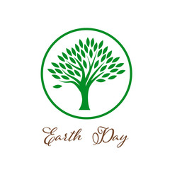 Obraz premium Earth day ecology tree on white background.