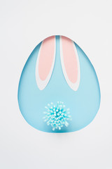 Happy Easter greeting card with egg , rabbit.