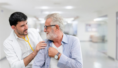 Patient visits doctor at the hospital. Concept of medical healthcare and doctor staff service.