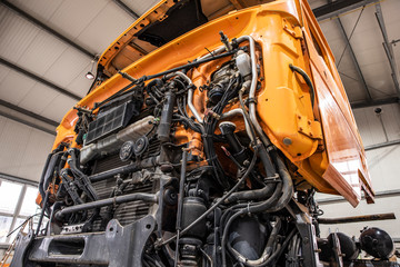 Paint shop and lighting in the large trucks and passenger cars are painted and also repaired