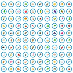 100 natural product icons set in isometric 3d style for any design vector illustration