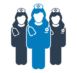 Nurse Team Icon. Flat style vector EPS.