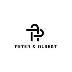 illustration letter logo combination from letter P and A logo design concept