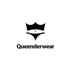 king queen underwear logo design template