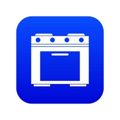 Gas stove icon digital blue for any design isolated on white vector illustration