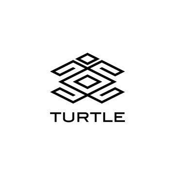 turtle line vector icon logo design template