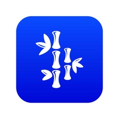 Natural bamboo icon blue vector isolated on white background