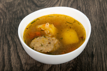 Soup with meatballs