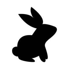 Rabbit silhouette in vector.