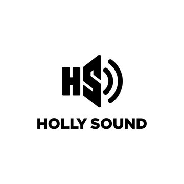 initial H and S with sound logo design concept