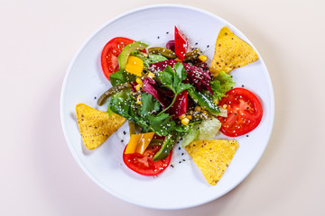 Vegetables salad with avocado