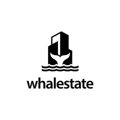 whale real estate logo design concept