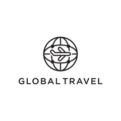 global travel logo design concept