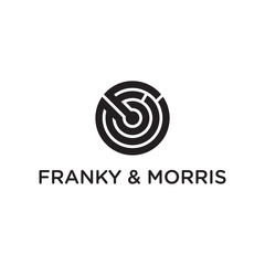 initial F and M with circle shape logo design concept