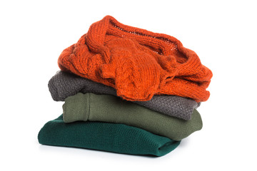 Folded sweater on isolation background