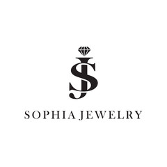 initial S and J with diamond logo design concept