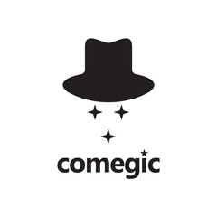 magic comedy logo design concept