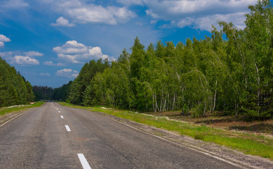 Road on the background of nature.