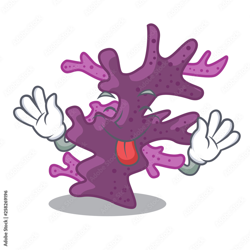 Sticker Tongue out purple coral reef the shape mascot