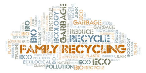 Obraz premium Family Recycling word cloud.